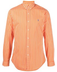 orange vertikal gestreiftes Langarmhemd von Polo Ralph Lauren