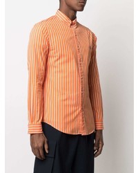 orange vertikal gestreiftes Langarmhemd von Polo Ralph Lauren