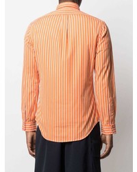 orange vertikal gestreiftes Langarmhemd von Polo Ralph Lauren