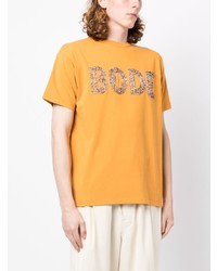 orange verziertes T-Shirt mit einem Rundhalsausschnitt von Bode