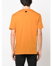 orange verziertes T-Shirt mit einem Rundhalsausschnitt von Philipp Plein