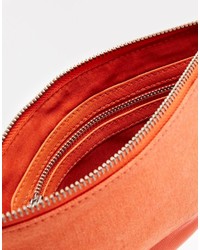 orange Wildleder Clutch von Selected