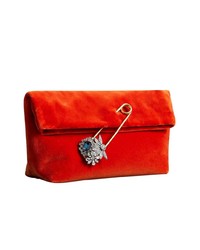 orange Wildleder Clutch von Burberry