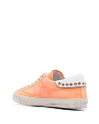 orange Wildleder niedrige Sneakers von Philippe Model Paris