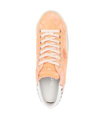 orange Wildleder niedrige Sneakers von Philippe Model Paris