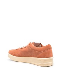 orange Wildleder niedrige Sneakers von Jil Sander