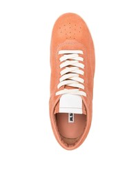 orange Wildleder niedrige Sneakers von Jil Sander