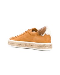 orange Wildleder niedrige Sneakers von Mr & Mrs Italy