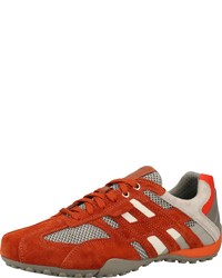 orange Wildleder niedrige Sneakers von Geox