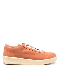 orange Wildleder niedrige Sneakers von Jil Sander