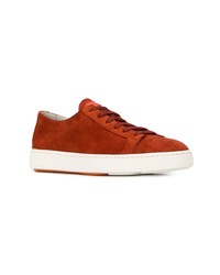 orange Wildleder niedrige Sneakers von Santoni