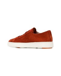 orange Wildleder niedrige Sneakers von Santoni