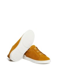 orange Wildleder niedrige Sneakers von Zegna