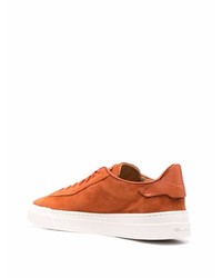 orange Wildleder niedrige Sneakers von Santoni