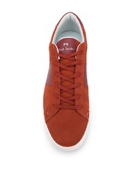 orange Wildleder niedrige Sneakers von PS Paul Smith