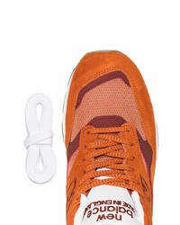 orange Wildleder niedrige Sneakers von New Balance