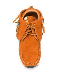 orange Wildleder niedrige Sneakers von VISVIM