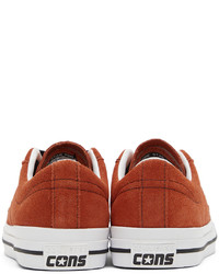 orange Wildleder niedrige Sneakers von Converse