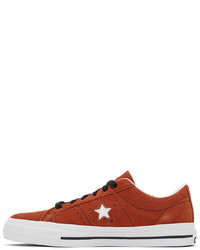 orange Wildleder niedrige Sneakers von Converse