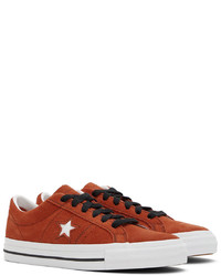 orange Wildleder niedrige Sneakers von Converse