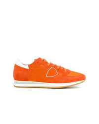 orange Wildleder niedrige Sneakers von Philippe Model