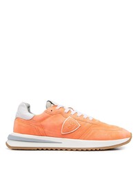 orange Wildleder niedrige Sneakers von Philippe Model Paris