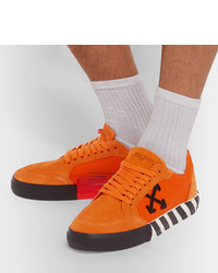 orange Wildleder niedrige Sneakers von Off-White