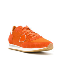 orange Wildleder niedrige Sneakers von Philippe Model