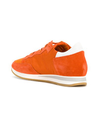 orange Wildleder niedrige Sneakers von Philippe Model