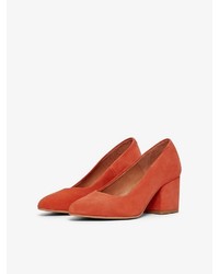 orange Wildleder Pumps von Bianco