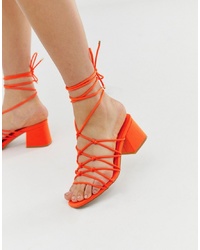 orange Wildleder Sandaletten von ASOS DESIGN