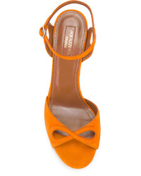 orange Wildleder Sandaletten von Aquazzura