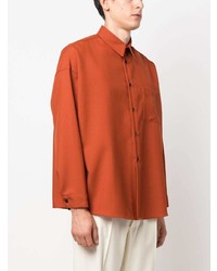 orange Wolllangarmhemd von Marni