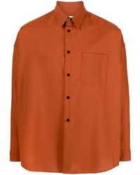 orange Wolllangarmhemd von Marni