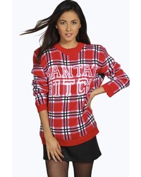Pullover mit einem Rundhalsausschnitt mit Weihnachten Muster