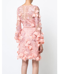 rosa ausgestelltes Kleid aus Spitze von Marchesa Notte