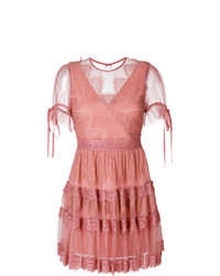 rosa ausgestelltes Kleid aus Spitze von Three floor