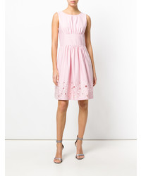 rosa ausgestelltes Kleid mit Blumenmuster von Boutique Moschino