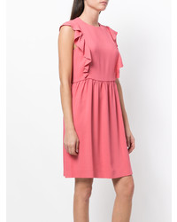 rosa ausgestelltes Kleid mit Rüschen von M Missoni