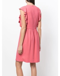 rosa ausgestelltes Kleid mit Rüschen von M Missoni