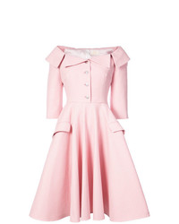 rosa ausgestelltes Kleid mit Vichy-Muster von Sara Battaglia