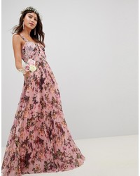 rosa Ballkleid mit Blumenmuster von ASOS DESIGN