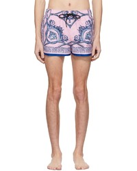 rosa bedruckte Badeshorts von Versace Underwear