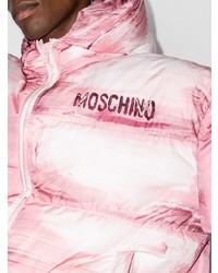 rosa bedruckte Daunenjacke von Moschino