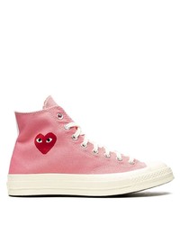 rosa bedruckte hohe Sneakers aus Segeltuch von Converse