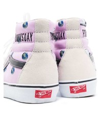 rosa bedruckte hohe Sneakers aus Segeltuch von Vans