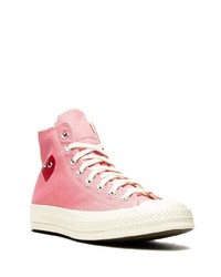 rosa bedruckte hohe Sneakers aus Segeltuch von Converse