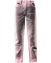 rosa bedruckte Jeans von Moschino