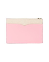 rosa bedruckte Leder Clutch von Olympia Le-Tan