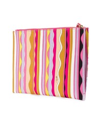 rosa bedruckte Leder Clutch von Emilio Pucci